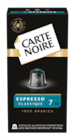 Capsules de café espresso classique n°7 - CARTE NOIRE en promo chez Supeco Capsules de café espresso classique n°7 - CARTE NOIRE dans le catalogue Supeco