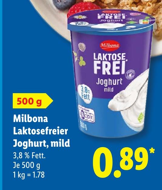 Laktosefreier Joghurt, mild