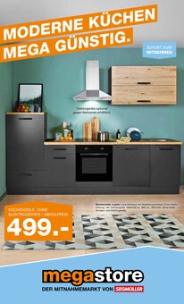 Küche im Segmüller Prospekt "Moderne Küchen mega günstig" mit 14 Seiten (Augsburg)