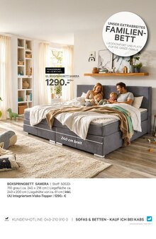 Boxspringbett im aktuellen Kabs Prospekt (Essen) Boxspringbett im Kabs Prospekt "DEIN ZUHAUSE. DEIN HEIMSPIEL." mit 56 Seiten (Essen)