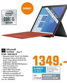 Saturn Saarbrücken - Microsoft Surface Pro 7 8 GB / 256 GB i5 Microsoft Surface Pro 7 8 GB / 256 GB i5 Angebot bei Saturn Saarbrücken im Prospekt "IM KAUFRAUSCH >> SHOPPEN OHNE REUE!"