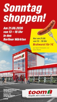 Aktueller toom Baumarkt Prospekt (Ahrensfelde, 1 Seite zum blättern toom Baumarkt Prospekt Sonntag shoppen! mit 1 Seite