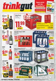 Trinkgut Prospekt für Menden mit 6 Seiten Trinkgut Prospekt für Menden: "Aktuelle Angebote", 6 Seiten, 22.09.2025 - 27.09.2025