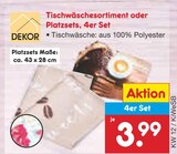 Tischwäschesortiment oder Platzsets Angebote von DEKOR bei Netto Marken-Discount Cuxhaven für 3,99 €