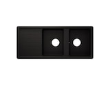 Promo Evier quartz, rectangulaire 2 bacs noir, égouttoir réversible ALLAIRE - 116x50x28,2 cm à 189,00 € dans le catalogue Brico Dépôt à Arthon