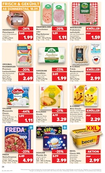 Handkäse Angebot im Kaufland Prospekt, gültig von 18.09.2025 bis 24.09.2025 Handkäse Angebot im aktuellen Kaufland Prospekt auf Seite 28