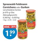Cornichons oder Gurken von Spreewald-Feldmann im aktuellen V-Markt Prospekt für 1,99 €