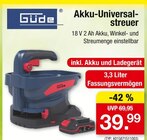 Akku-Universalstreuer von Güde für 39,99 € bei Zimmermann im Angebot Akku-Universalstreuer von Güde im aktuellen Zimmermann Prospekt