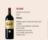 Médoc 2021 - MERRAIN ROUGE en promo chez Monoprix Puteaux Puteaux à 15,50 €