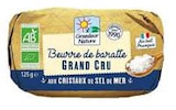 Promo Beurre baratte cristaux de sel - 125 g à 2,49 € dans le catalogue NaturéO à Soisy-sous-Montmorency