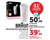 Epilateur Silk Epil - BRAUN en promo chez Super U Calais à 39,99 €