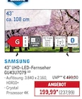 UHD-LED-Fernseher GU43U7079 von SAMSUNG für 237,99 € bei METRO im Angebot UHD-LED-Fernseher GU43U7079 von SAMSUNG im aktuellen METRO Prospekt