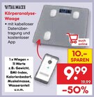Körperanalyse-Waage im Netto Marken-Discount Prospekt Körperanalyse-Waage von VITALMAXX im aktuellen Netto Marken-Discount Prospekt für 9,99 €