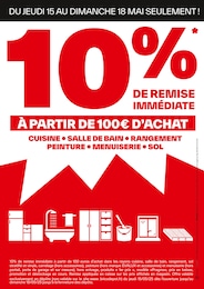 Prospectus Brico Dépôt, "10% DE REMISE IMMÉDIATE" à Guénin et alentours, 1 page, 15/05/2025 - 18/05/2025 Catalogue Brico Dépôt "10% DE REMISE IMMÉDIATE" à Guénin et alentours, 1 page, 15/05/2025 - 18/05/2025