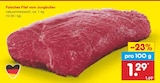 Falsches Filet vom Jungbullen im aktuellen Netto Marken-Discount Prospekt für 1,29 €