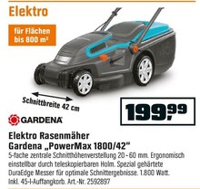 Elektro Rasenmäher „PowerMax 1800/42“ bei OBI in Recklinghausen Elektro Rasenmäher „PowerMax 1800/42“ im Angebot bei OBI Recklinghausen für 199,99 €