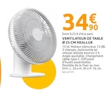 Ventilateur de table ø 25 cm - HEALLUX - Mr.Bricolage à Nantes Ventilateur de table ø 25 cm - HEALLUX en promo chez Mr.Bricolage Nantes à 34,90 €