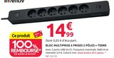 Mr.Bricolage Achères - Promo Bloc multiprise 6 prises 2 pôles + terre Promo Bloc multiprise 6 prises 2 pôles + terre à 14,99 € dans le catalogue Mr.Bricolage à Achères