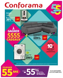 Conforama Catalogue "À gagner 5555 cadeaux", 44 pages, Grenoble, 06/09/2022 - 03/10/2022 Conforama Catalogue "À gagner 5555 cadeaux", 44 pages, Grenoble, 06/09/2022 - 03/10/2022