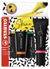 Promo Lot de 4 surligneurs STABILO SHINE - couleurs assorties à 2,00 € dans le catalogue Bureau Vallée à Bouafle