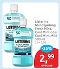 Mundspülung Fresh Mint von Listerine für 2,99 € bei budni im Angebot Mundspülung Fresh Mint von Listerine im aktuellen budni Prospekt