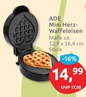 Mini Herz-Waffeleisen von ADE für 14,99 € bei budni im Angebot Mini Herz-Waffeleisen von ADE im aktuellen budni Prospekt