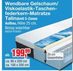 Wendbare Gelschaum/Viskoelastik-Taschenfederkern-Matratze Talinamit im Angebot bei Die Möbelfundgrube in St. Ingbert Wendbare Gelschaum/Viskoelastik-Taschenfederkern-Matratze Talinamit Angebote bei Die Möbelfundgrube St. Ingbert für 199,99 €