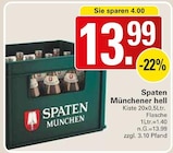 Münchener Hell im Angebot bei WEZ in Minden Münchener Hell Angebote von Spaten bei WEZ Minden für 13,99 €