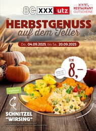 Aktueller XXXLutz Möbelhäuser Prospekt, "HERBSTGENUSS auf dem Teller!", mit Angeboten der Woche, gültig von 01.09.2025 bis 01.09.2025