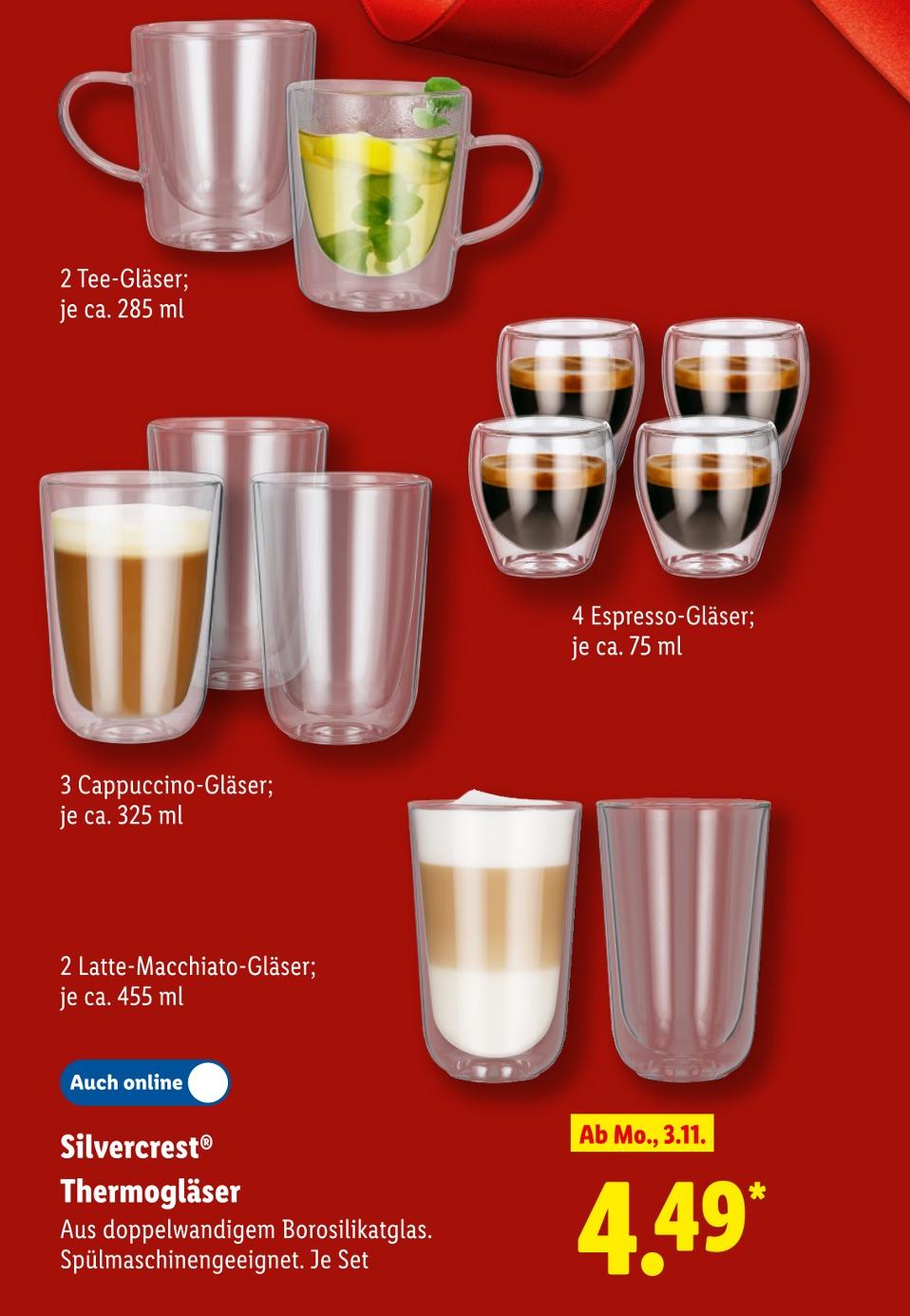Thermogläser Latte-Macchiato-Gläser