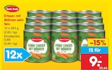 Erbsen mit Möhren sehr fein von Beste Ernte für 9,00 € bei Netto Marken-Discount im Angebot Erbsen mit Möhren sehr fein von Beste Ernte im aktuellen Netto Marken-Discount Prospekt