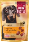 Hundeleckerlie Crunchy reich an Huhn, Exquisit im dm-drogerie markt Prospekt Hundeleckerlie Crunchy reich an Huhn, Exquisit von Dein Bestes im aktuellen dm-drogerie markt Prospekt für 1,95 €