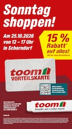 Baumärkte Prospekt von toom Baumarkt in Schorndorf Aktueller toom Baumarkt Baumärkte Prospekt für Schorndorf: Sonntag shoppen! mit 1} Seite, 25.10.2026 - 25.10.2026