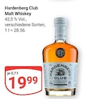 Club Malt Whiskey Angebote von Hardenberg bei GLOBUS Amberg für 19,99 €