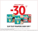 -30% Remise immédiate sur tout Pampers Baby Dry - Pampers en promo chez Intermarché Express Clichy