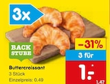 Buttercroissant im Angebot bei Netto Marken-Discount in Bietigheim-Bissingen Buttercroissant Angebote von BACK STUBE bei Netto Marken-Discount Bietigheim-Bissingen für 1,00 €