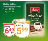 Auslese Klassisch im Angebot bei GLOBUS in Amberg Auslese Klassisch Angebote von Melitta bei GLOBUS Amberg für 5,99 €