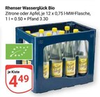 Wasserglück Bio Zitrone Angebote von Rhenser bei GLOBUS Neustadt für 4,49 €