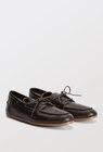 Chaussures bateau à lacets en cuir en promo chez Monoprix Montreuil Bagnolet à 53,99 €