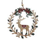 Suspension couronne avec renne bois dans le catalogue Maxi Bazar