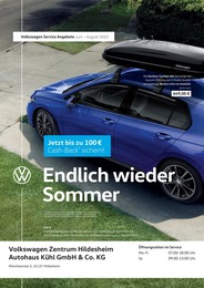 Volkswagen Prospekt für Hildesheim mit 1 Seite Volkswagen Prospekt für Hildesheim: Endlich wieder Sommer, 1 Seite, 01.06.2022 - 31.08.2022
