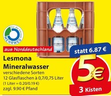 LESMONA Mineralwasser bei famila Nordost in Langenhagen LESMONA Mineralwasser im Angebot bei famila Nordost Langenhagen für 6,87 €