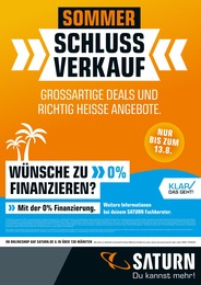 Saturn Prospekt für Hamburg mit 1 Seite Saturn Prospekt für Hamburg: "SOMMERSCHLUSSVERKAUF", 1 Seite, 05.08.2022 - 14.08.2022