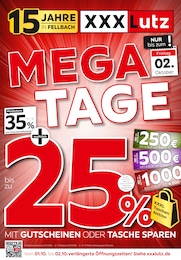 XXXLutz Prospekt für Göppingen mit 4 Seiten XXXLutz Prospekt für Göppingen: "MEGA-TAGE", 4 Seiten, 26.09.2026 - 02.10.2026