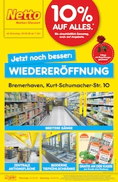 Netto Marken-Discount Prospekt für Langen mit 4 Seiten Netto Marken-Discount Prospekt für Langen: "Wiedereröffnung - 10% auf ALLES", 4 Seiten, 25.08.2026 - 29.08.2026
