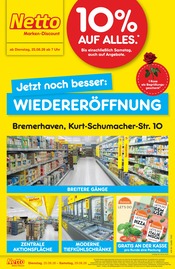 Netto Marken-Discount Langen Prospekt der aktuellen Woche, gültig von 25.08.2026 bis 29.08.2026 Aktueller Netto Marken-Discount Langen Prospekt "Wiedereröffnung - 10% auf ALLES" mit 4 Seiten