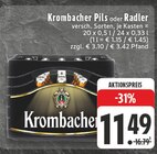 Pils oder Radler Angebote von Krombacher bei E center Kempen für 11,49 €