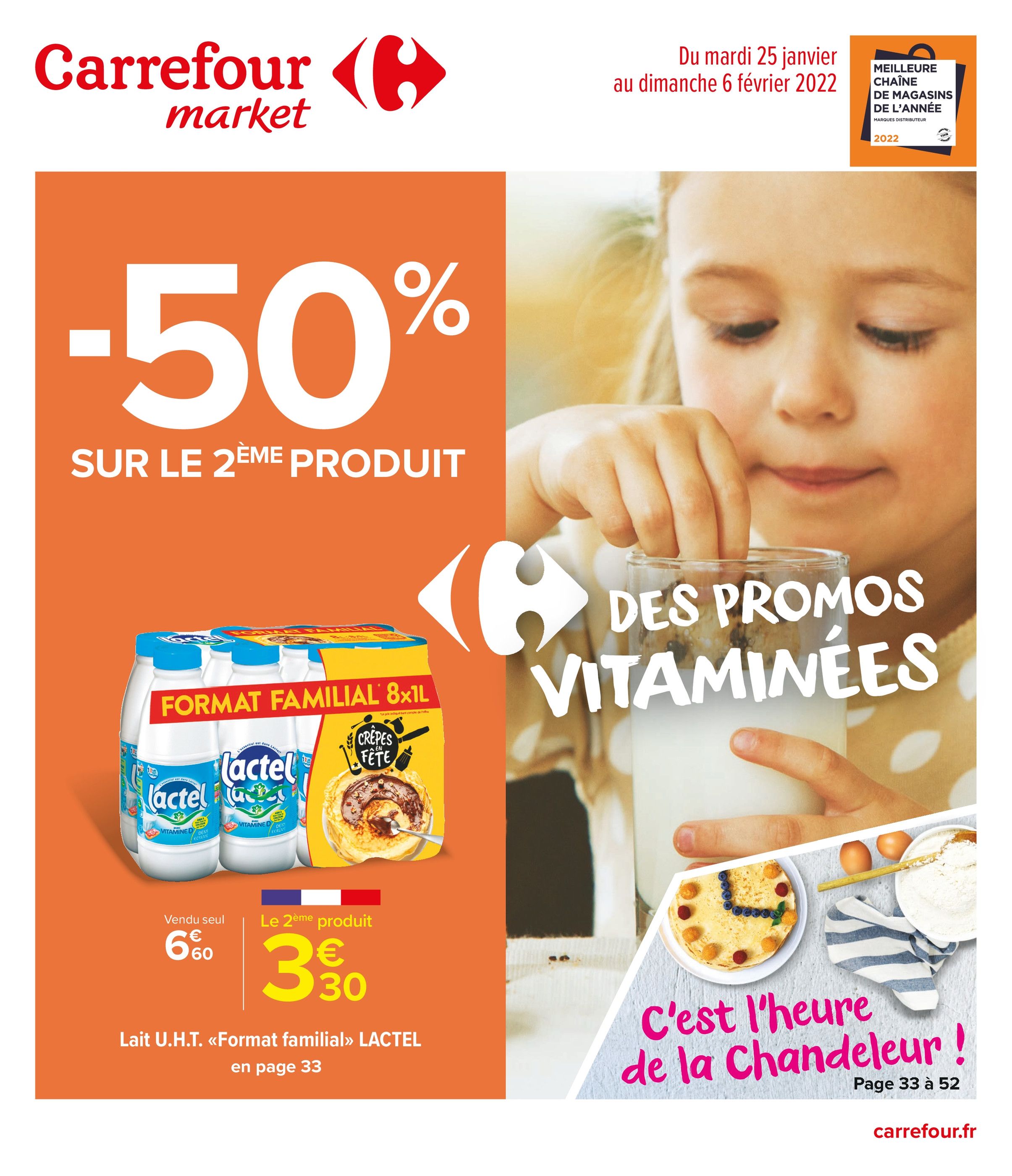 Catalogue Carrefour Market à Montreuil, avec 52 pages Prospectus Carrefour Market à Montreuil, "Des promos vitaminées", 52 pages, 25/01/2022 - 06/02/2022