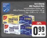 MSC Thunfisch Filets im E center Prospekt MSC Thunfisch Filets von Gut & Günstig im aktuellen E center Prospekt für 0,99 €