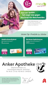 Aktueller mea - meine apotheke Prospekt "Unsere Oktober-Angebote" Seite 1 von 4 Seiten für Kiel